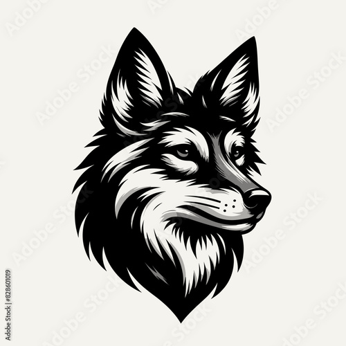 Minimalist Graphic Illustration of a Maned Wolf - Detailed Digital Art Featuring Furry Canid Mammal from South American Wildlife