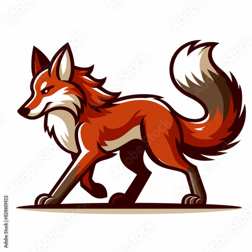 Majestic Maned Wolf, a Carnivorous Mammal Native to Brazil, Captured in Detailed Cartoon Style - Wildlife Art