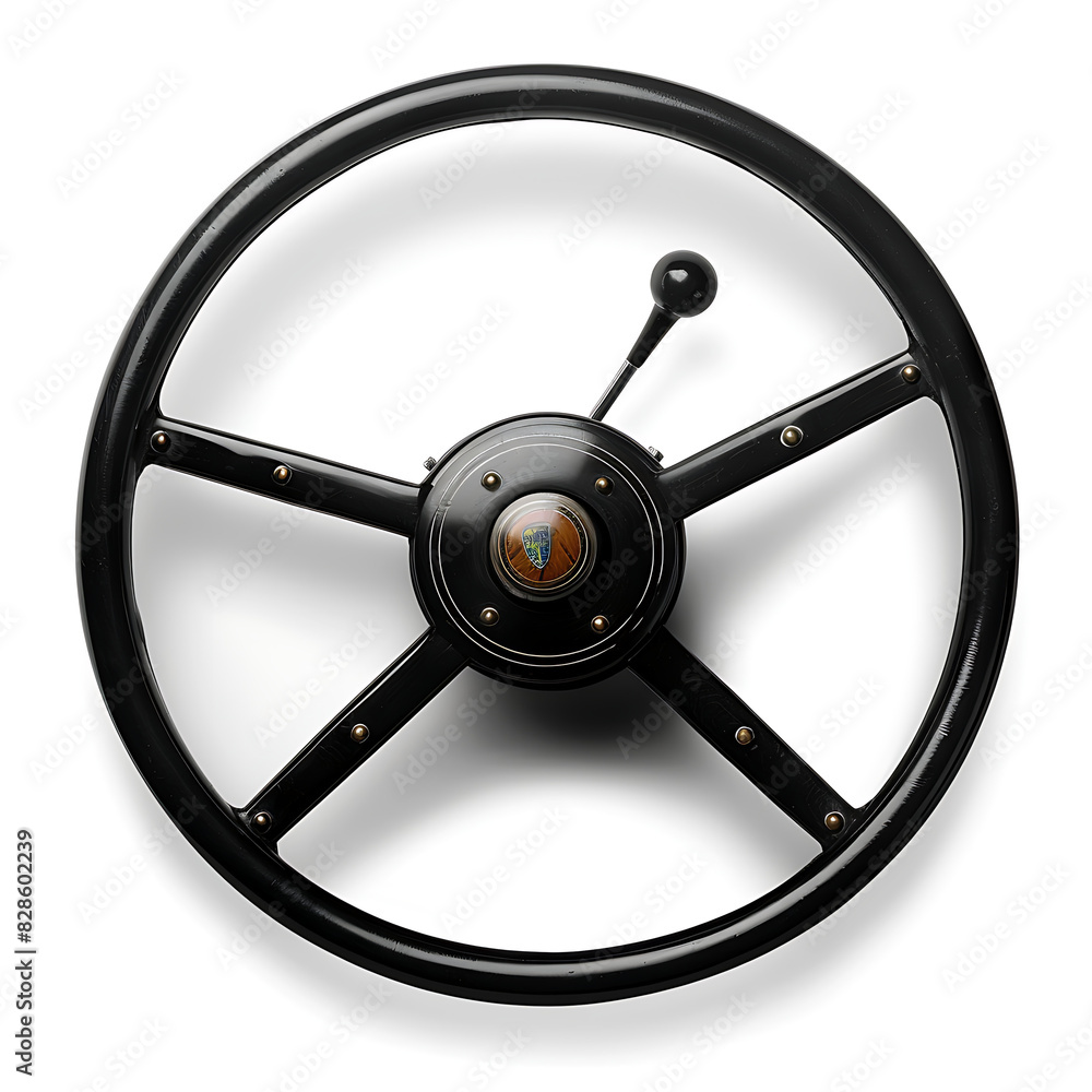 Obraz premium Steering wheel, a metaphor for controlling the direction of an organization