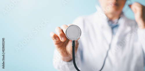 Professional doctor, equipped with a stethoscope, provided exceptional health care at the clinic, skilled surgeon performed critical operations at the hospital, ensuring comprehensive medical care.