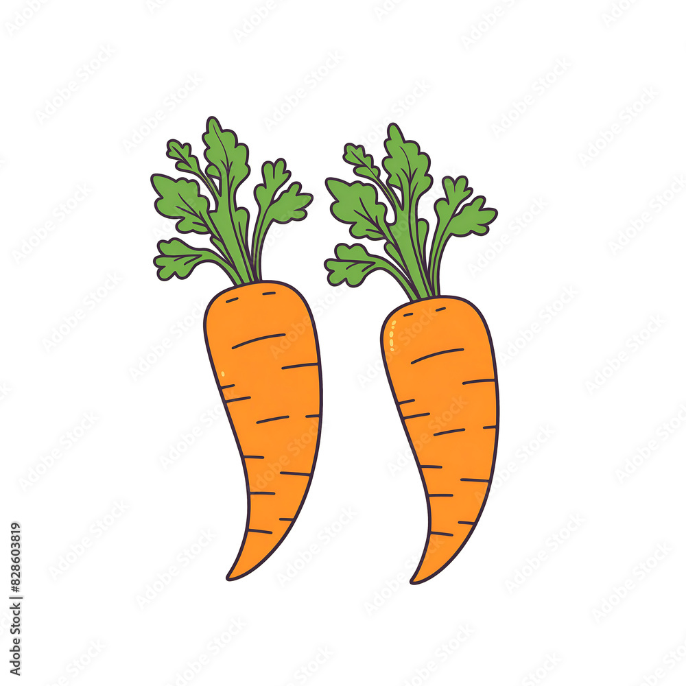 cartoon vector, hand drawn illustration of carrots cartoon vector, hand drawn illustration of carrots