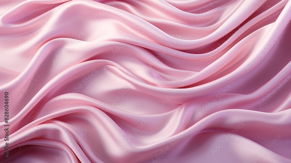 Obraz premium The photo shows opulent pink silk fabric, with soft folds and shiny texture, suitable for elegant backgrounds. High quality photo