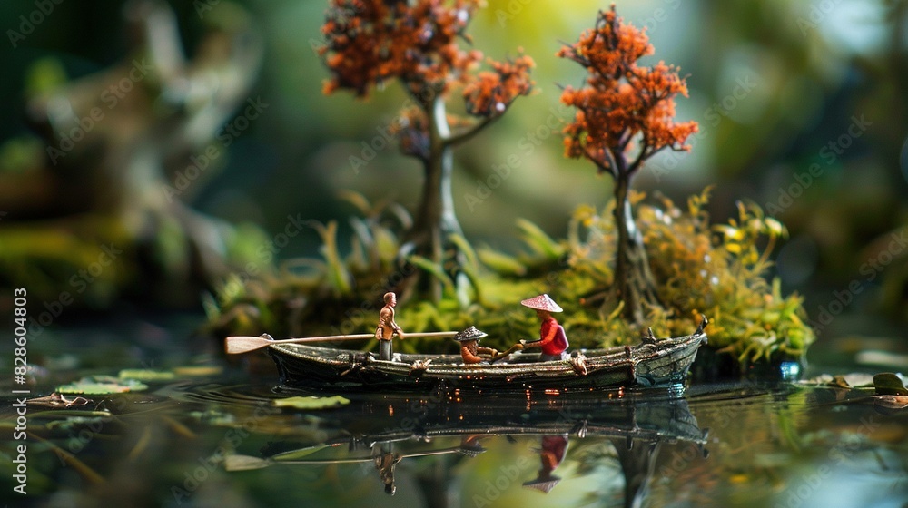 Macro photography tree on the small pond UHD wallpaper Macro photography tree on the small pond UHD wallpaper