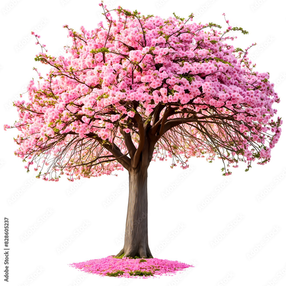 Obraz premium Pink tree, transparent background