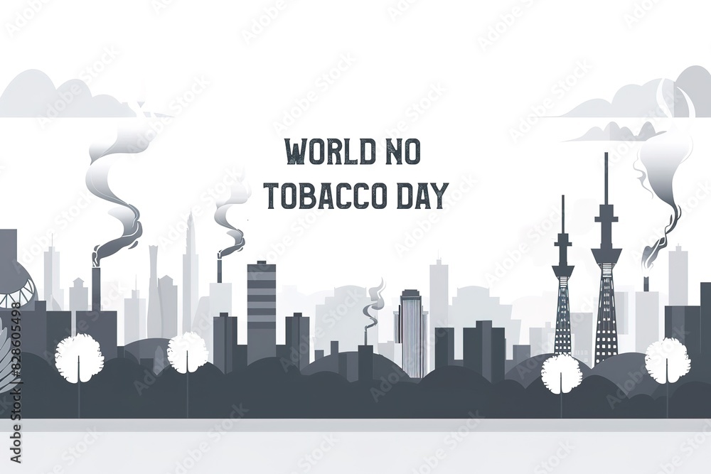 Obraz premium World No Tobacco Day infographic background design.World No Smoking Day typographical design elements.May 31st World no tobacco day.No Smoking Day Awareness Idea Campaign