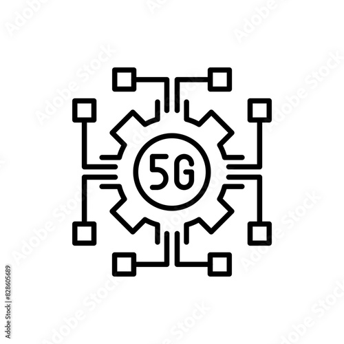 5G network outline icons, minimalist vector illustration ,simple transparent graphic element .Isolated on white background