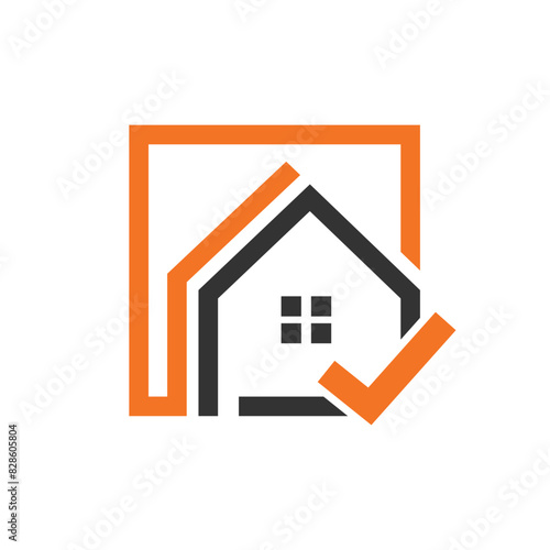 Check home vector logo design template. photo