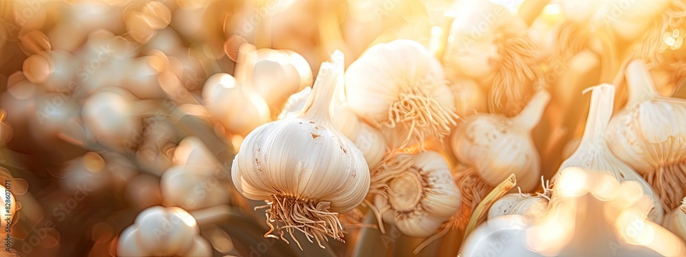 a man harvests garlic on the plot. selective focus a man harvests garlic on the plot. selective focus