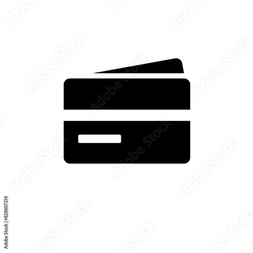 Bank Credit Card Solid Flat Vector Icon Isolated on White Background.
