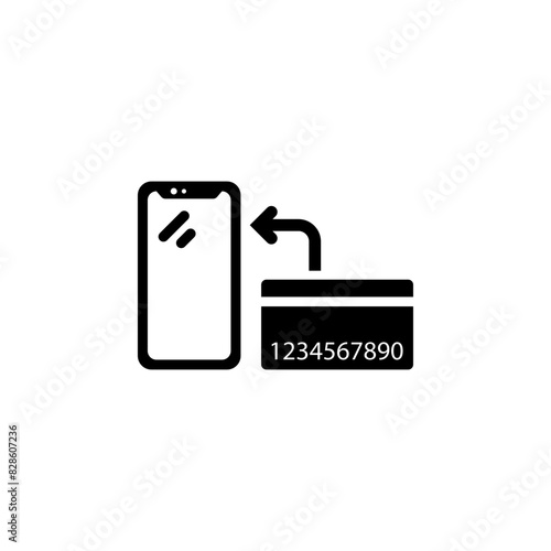Transfer, NFC Payment Solid Flat Vector Icon Isolated on White Background.