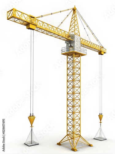 Construction Crane Isolated on White Background photo