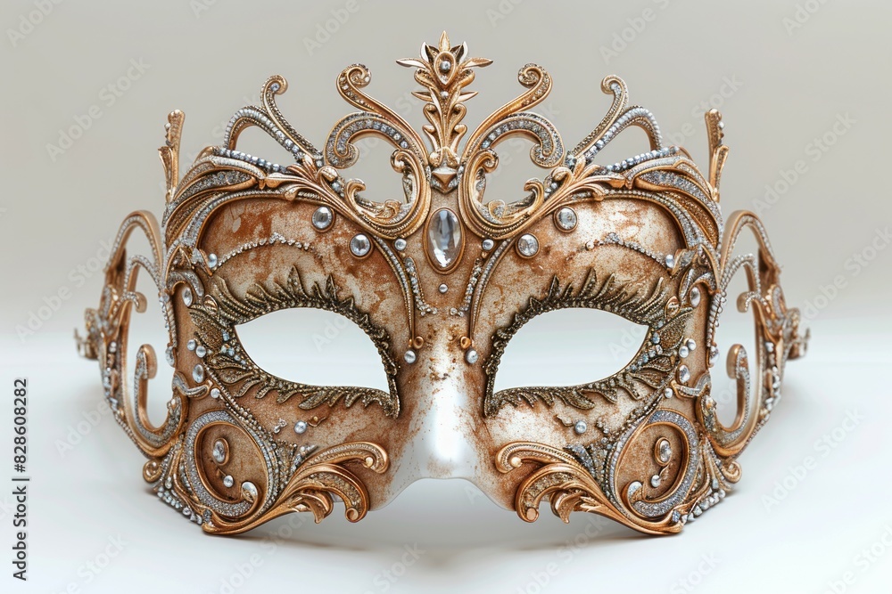A masquerade mask embellished with luxurious jewels and exquisite pearls A masquerade mask embellished with luxurious jewels and exquisite pearls