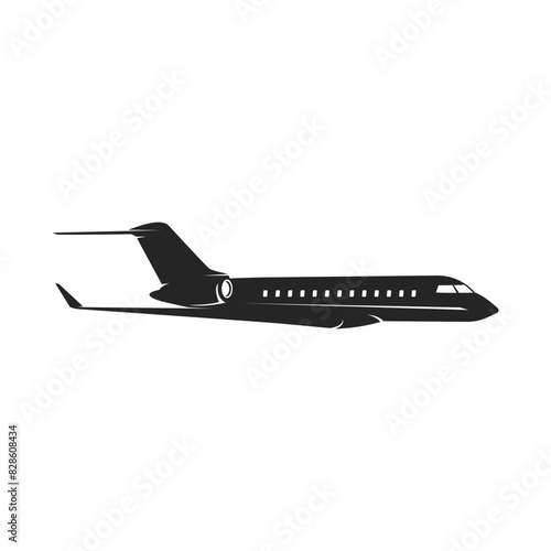 Private jet vector icon. Business jet illustration flat design template 1