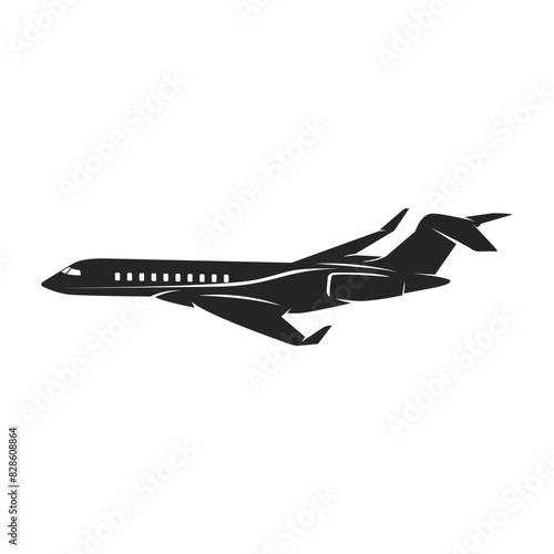 Private jet vector icon. Business jet illustration flat design template