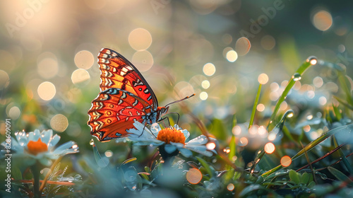 butterfly on a flower with bokeh in background © bmf-foto.de