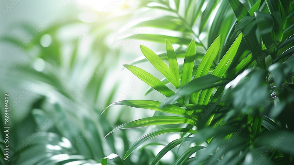 Detailed view of lush green plant leaves up close Detailed view of lush green plant leaves up close