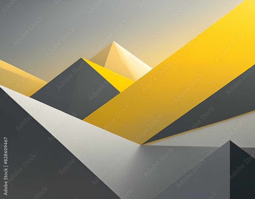 Captivating grey and yellow background texture, featuring minimal geometric triangle shapes in a modern abstract design. A harmonious interplay of gradient, noise, and grain adds depth Captivating grey and yellow background texture, featuring minimal geometric triangle shapes in a modern abstract design. A harmonious interplay of gradient, noise, and grain adds depth