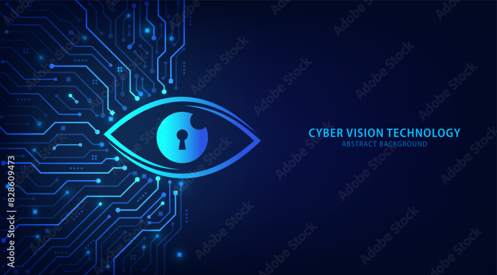 Virtual eye on circuit board. Secure system concept, Virtual eye of ...