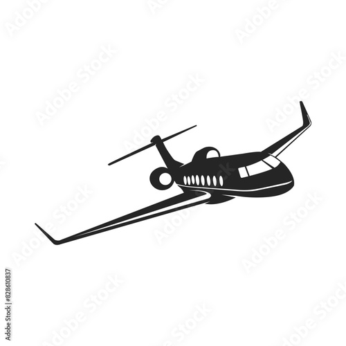 Private jet vector icon. Business jet illustration flat design template 3