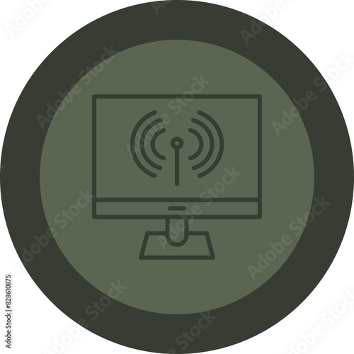 Sensors Line Green Circle Icon