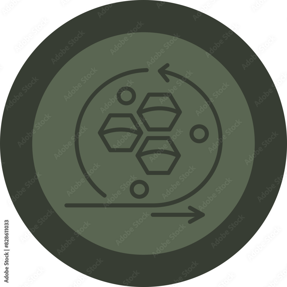 Modeling API Line Green Circle Icon Modeling API Line Green Circle Icon