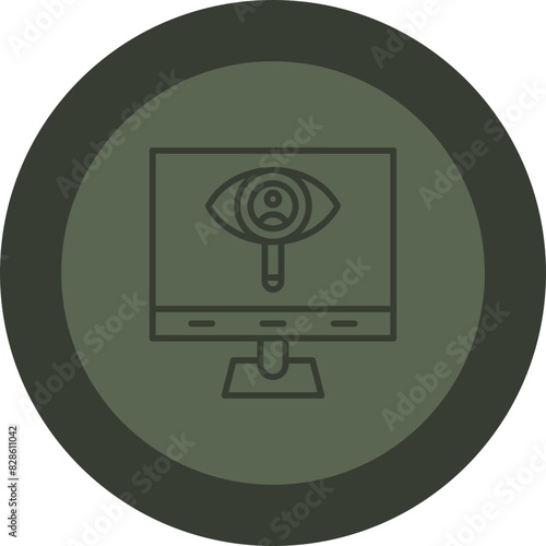 Observation Line Green Circle Icon