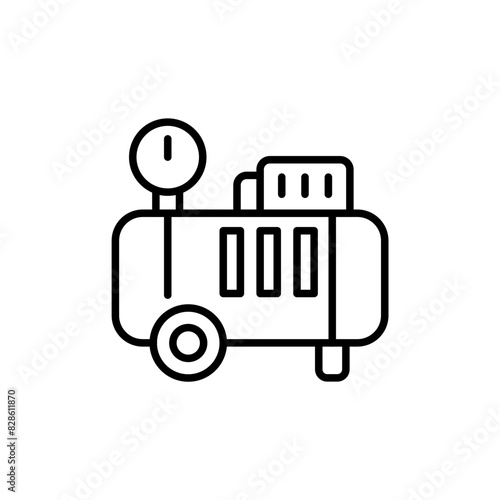 Air compressor outline icons, minimalist vector illustration ,simple transparent graphic element .Isolated on white background