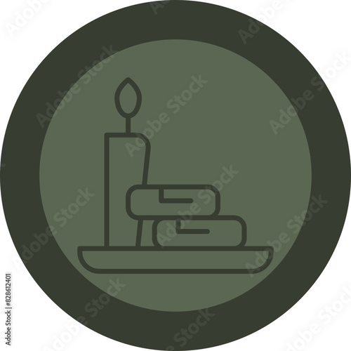 Spa Line Green Circle Icon