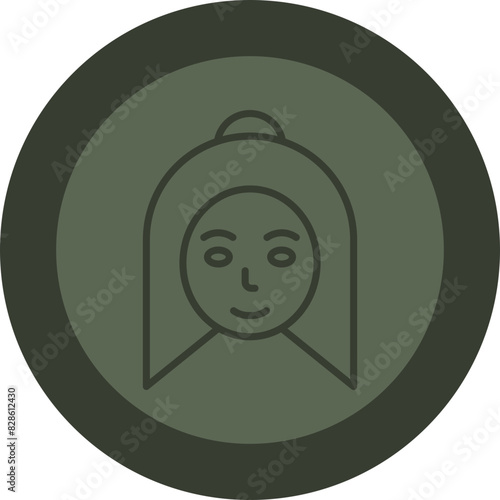 Facial Line Green Circle Icon