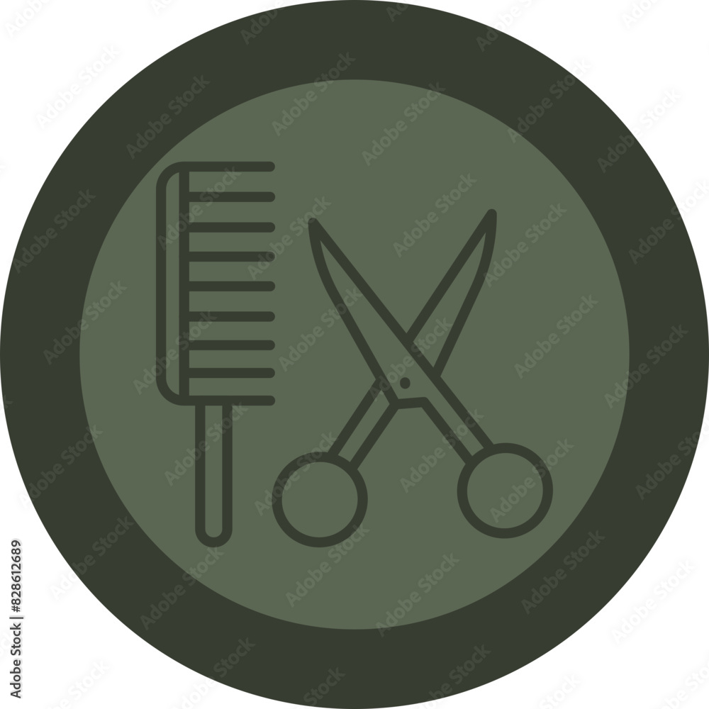 Hairdresser Line Green Circle Icon Hairdresser Line Green Circle Icon