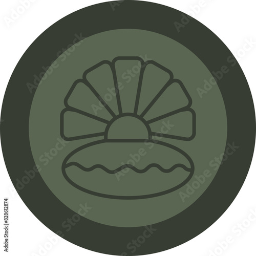 Oyster Line Green Circle Icon