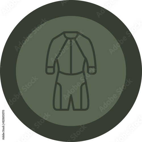 Wetsuit Line Green Circle Icon