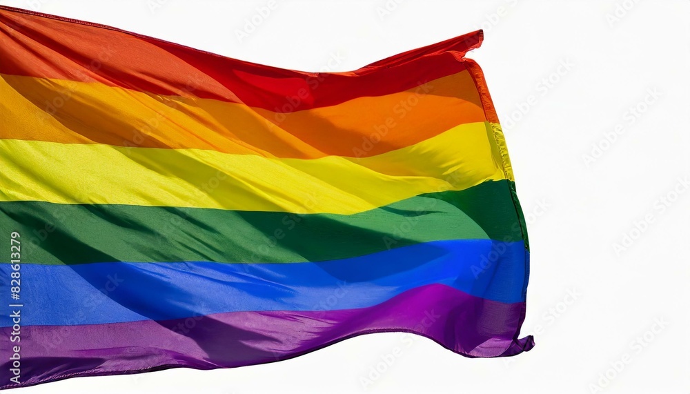 Obraz premium lgbt flag on white background, queer lgbtq pride month, parade, june 1