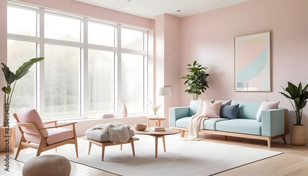 Photo interior modern design room 3D illustration Photo interior modern design room 3D illustration