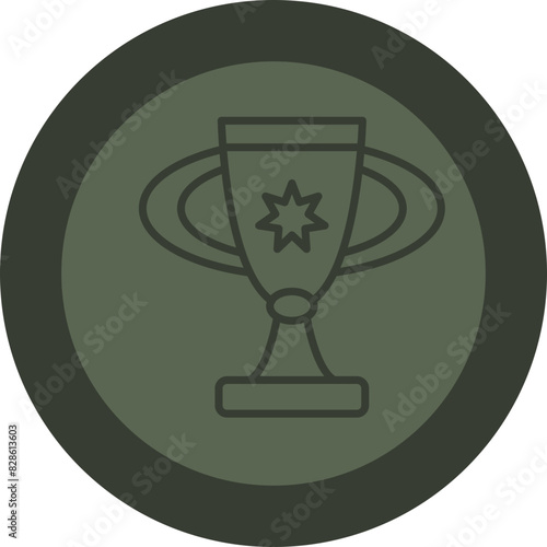 Trophy Line Green Circle Icon
