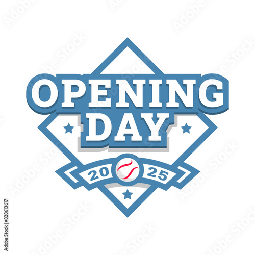 Opening day, baseball logo, emblem.