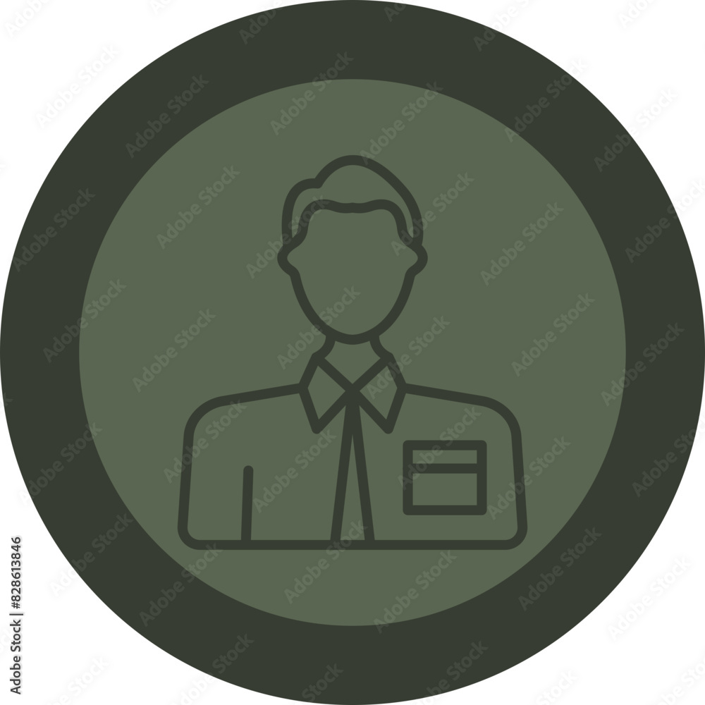 Businessman Line Green Circle Icon Businessman Line Green Circle Icon