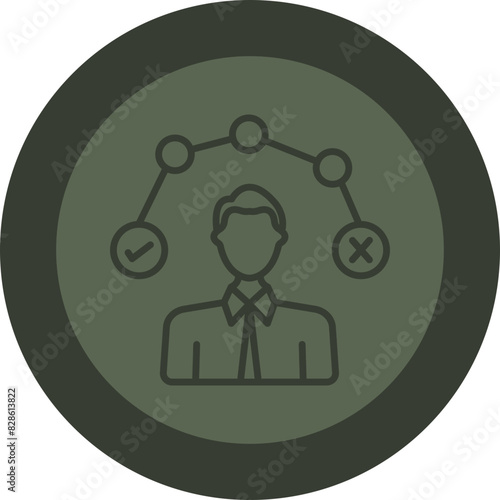 decision Line Green Circle Icon