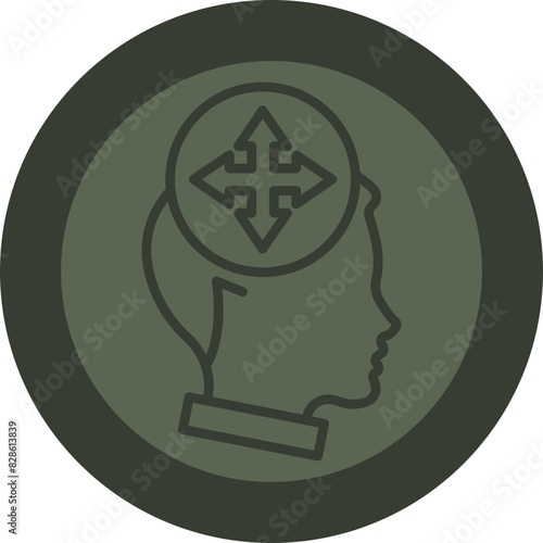 Decision Line Green Circle Icon