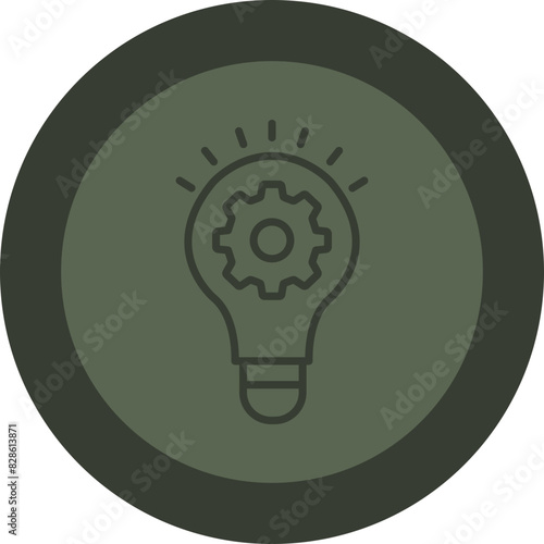 Solution Line Green Circle Icon