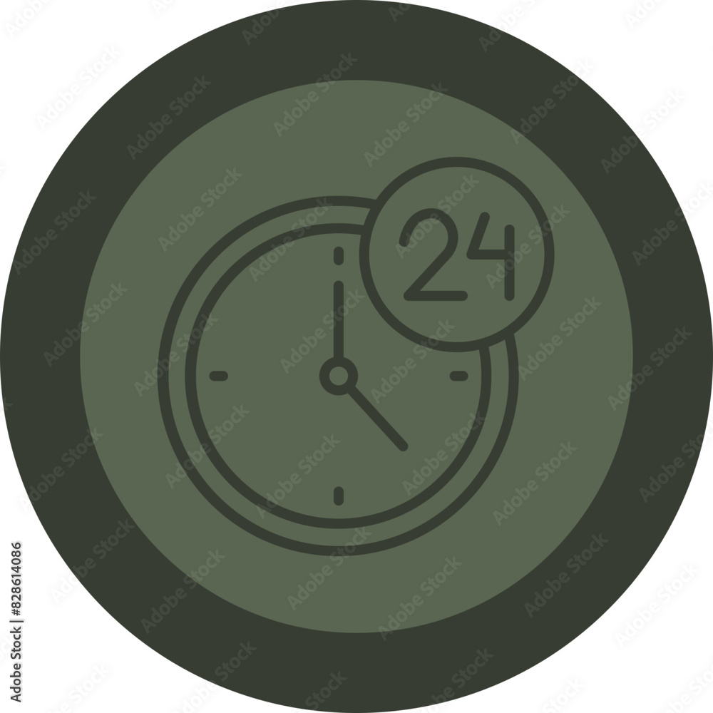 24 Hours Support Line Green Circle Icon 24 Hours Support Line Green Circle Icon