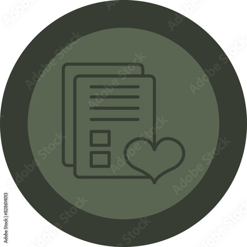 Wishlist Line Green Circle Icon