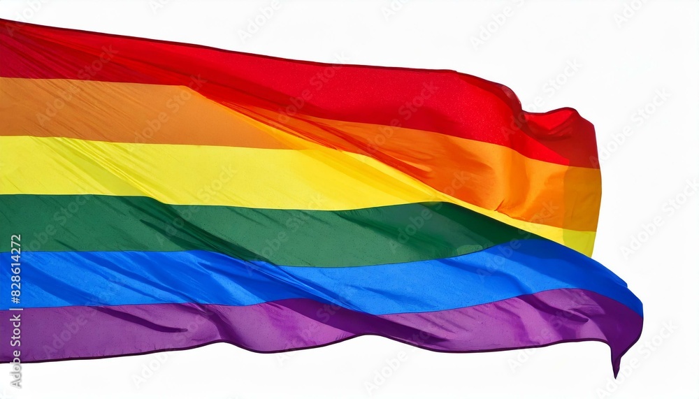 Fototapeta premium lgbt flag on a white background, queer lgbtq pride month, parade, june 1st, fight against homophobia and bullying, tolerance