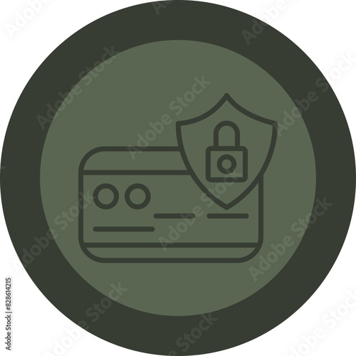 Secure Payment Line Green Circle Icon