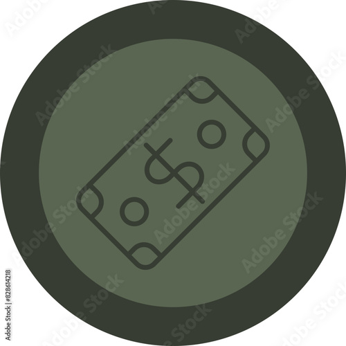 Currency Line Green Circle Icon