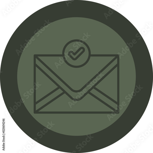Email Line Green Circle Icon