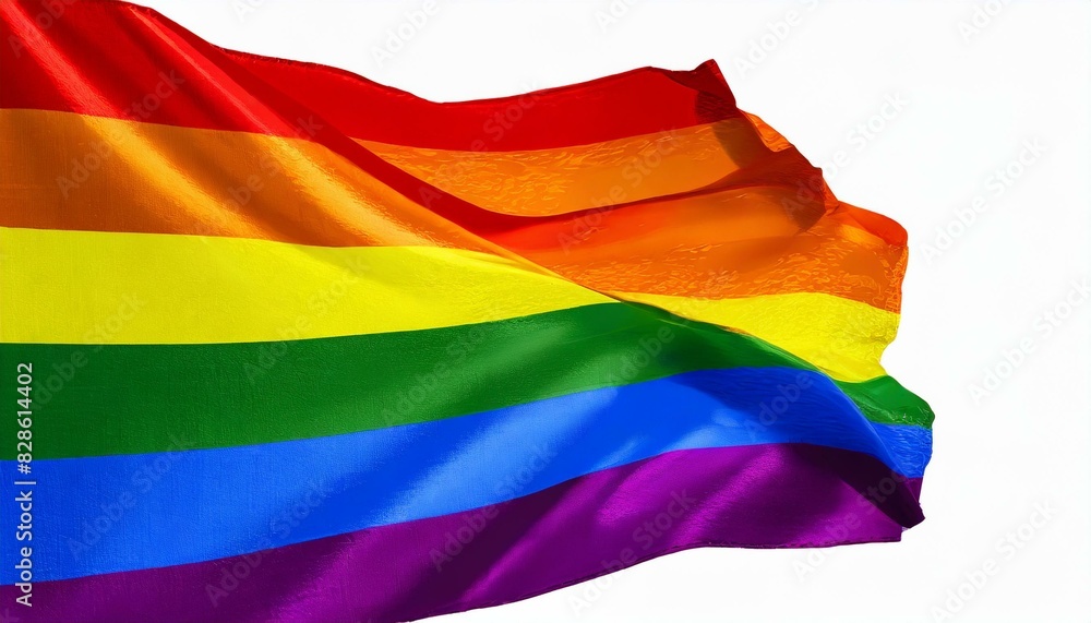 Obraz premium lgbt flag on white background, queer lgbtq pride month, parade, june 1