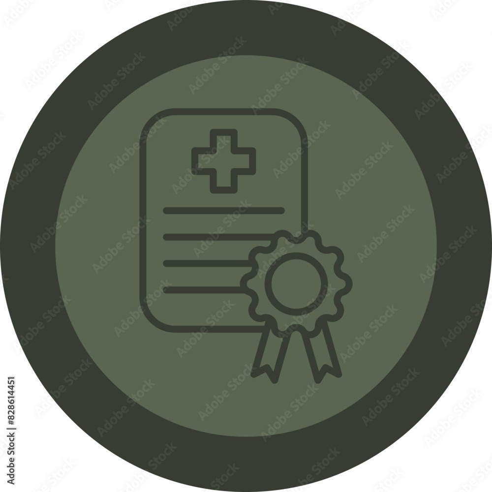 Medical Certificate Line Green Circle Icon Medical Certificate Line Green Circle Icon