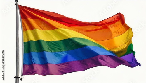 lgbt flag on a white background, queer lgbtq pride month, parade, june 1st, fight against homophobia and bullying, tolerance © Arthur