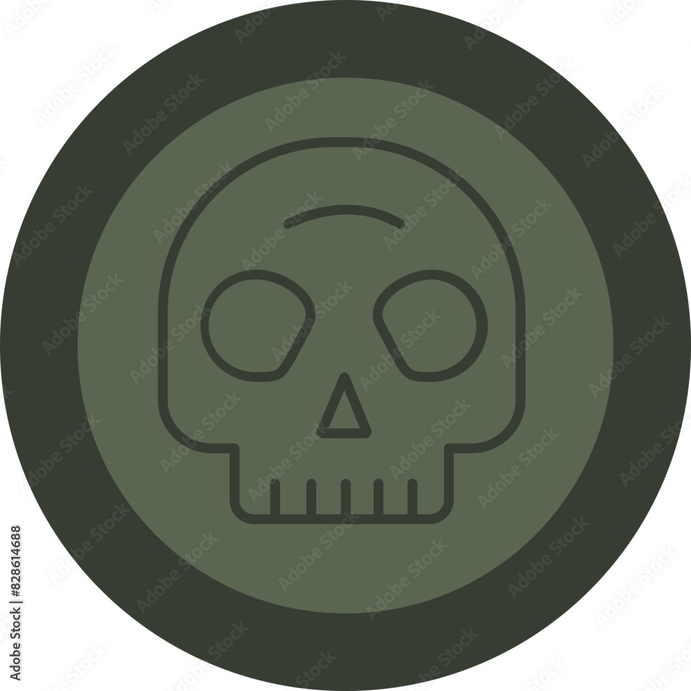 Fototapeta premium Horror Line Green Circle Icon